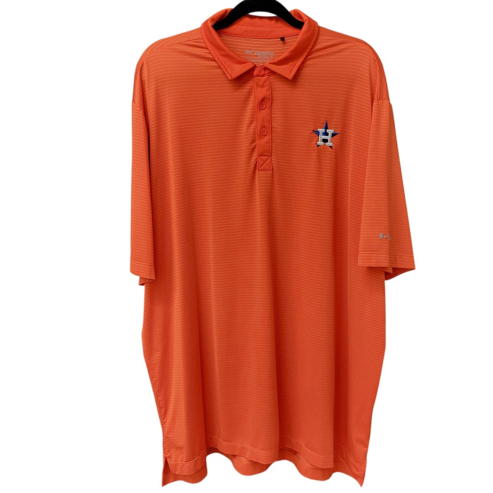 Columbia Golf Houston Astros Orange Polo Shirt Men's‎ 2XL Performance J418